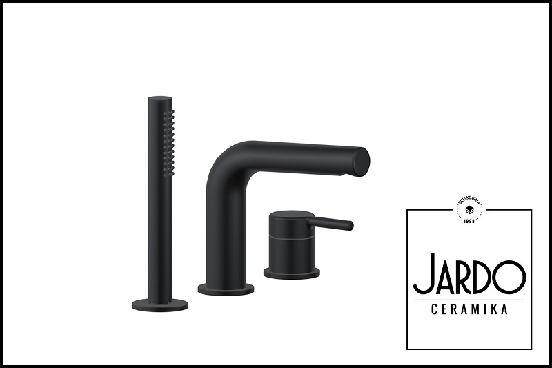 Bateria Wannowa 3-Otworowa PI Czarny Mat