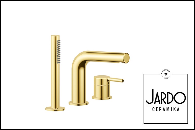 Bateria Wannowa 3-Otworowa PI Złoty Połysk