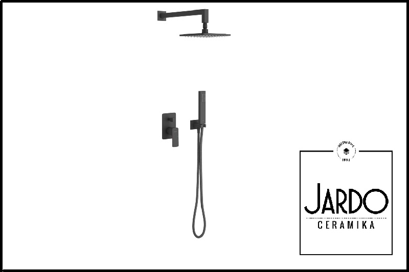 Zestaw Prysznicowo-Wannowy Keria Czarny Mat